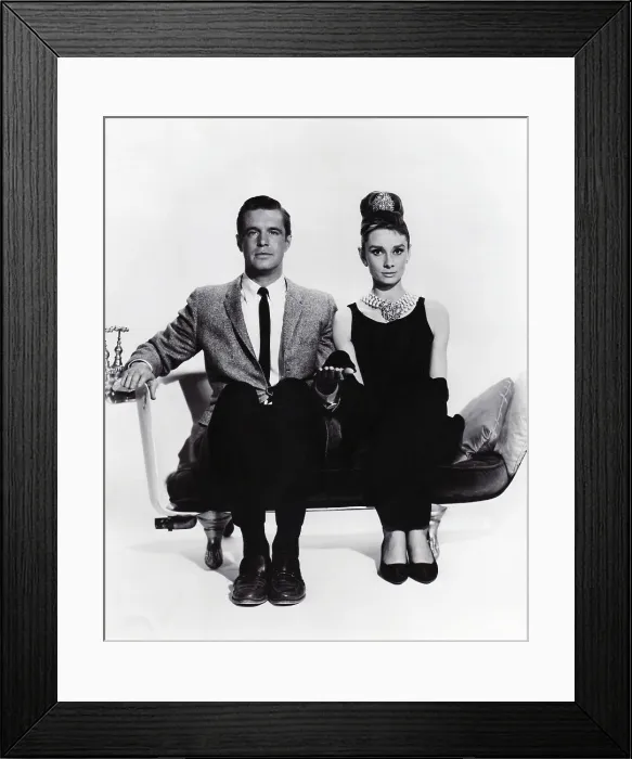Framed Print : BREAKFAST AT TIFFANY'S, from left: George Peppard, Audrey Hepburn, 1961