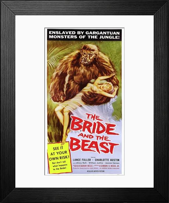 Framed Print : THE BRIDE AND THE BEAST, US poster, Charlotte Austin, 1958 Framed Print : THE BRIDE AND THE BEAST, US poster, Charlotte Austin, 1958