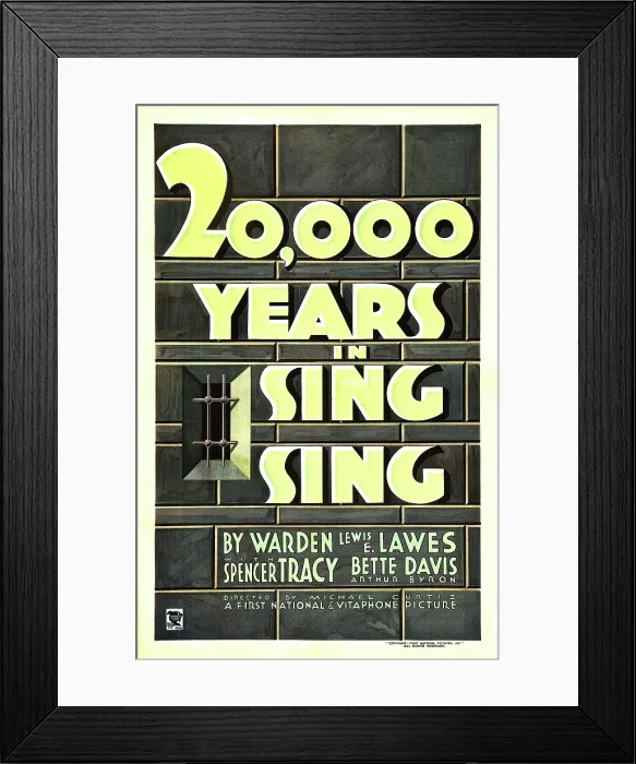 Framed Print : 20, 000 YEARS IN SING SING, US poster art, 1932 Framed Print : 20, 000 YEARS IN SING SING, US poster art, 1932