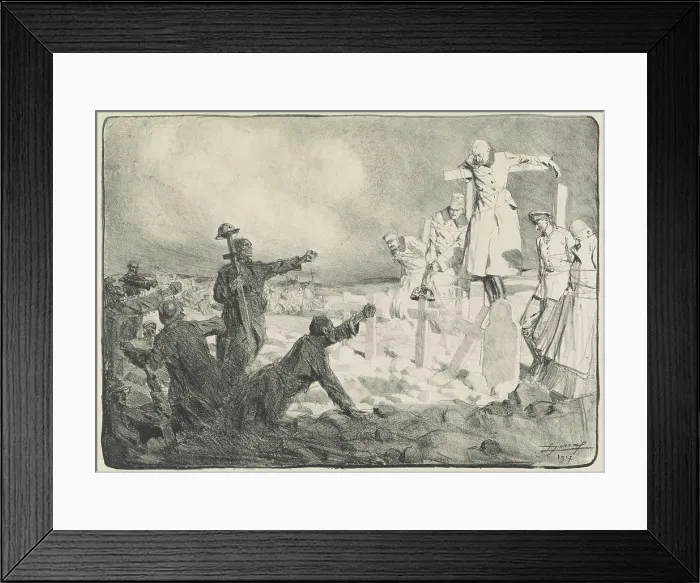 Framed Print : THE CHORUS OF THE DEAD. We did not want their peace, because we want to see them, under their wooden crosses, as we