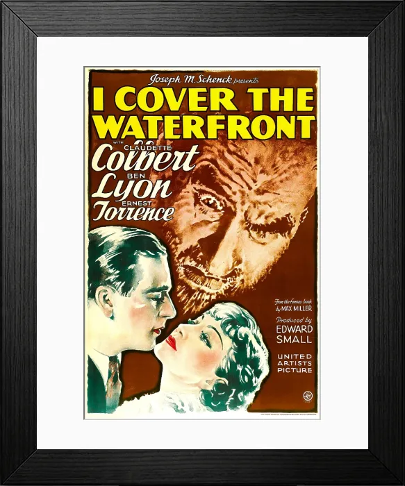 Framed Print : I COVER THE WATERFRONT, from left: Ben Lyon, Ernest Torrence, Claudette Colbert, 1933