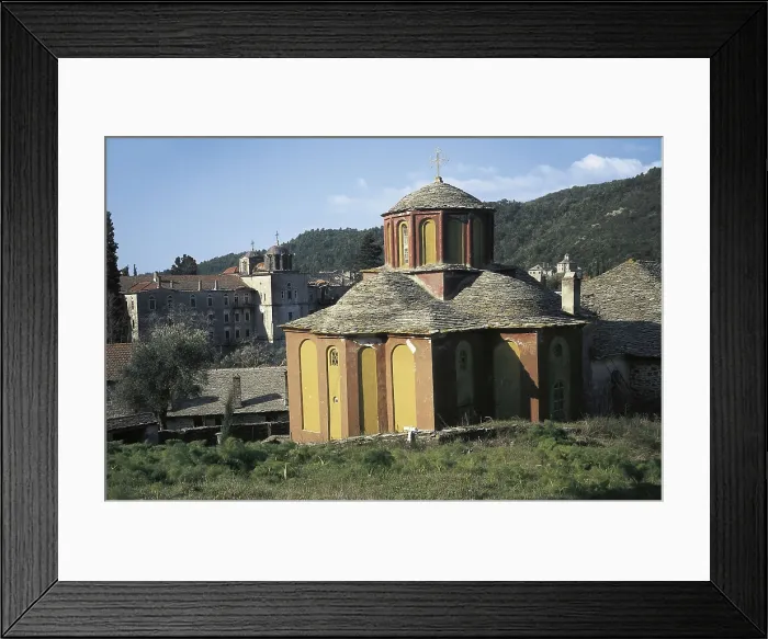 Framed Print : GREECE. HAGION OROS. Mount Athos. Holy Monastery of Zographou (10th c.). Little church. Byzantine art. Architecture. AISA / Everett Collection**US SALES ONLY** Framed Print : GREECE. HAGION OROS. Mount Athos. Holy Monastery of Zographou (10th c.). Little church. Byzantine art. Architecture. AISA / Everett Collection**US SALES ONLY**