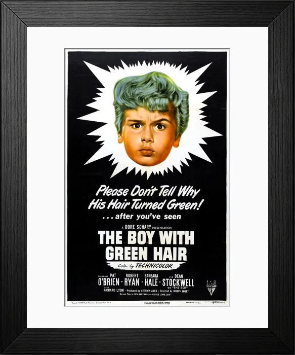 Framed Print : THE BOY WITH GREEN HAIR, US poster, Dean Stockwell, 1948