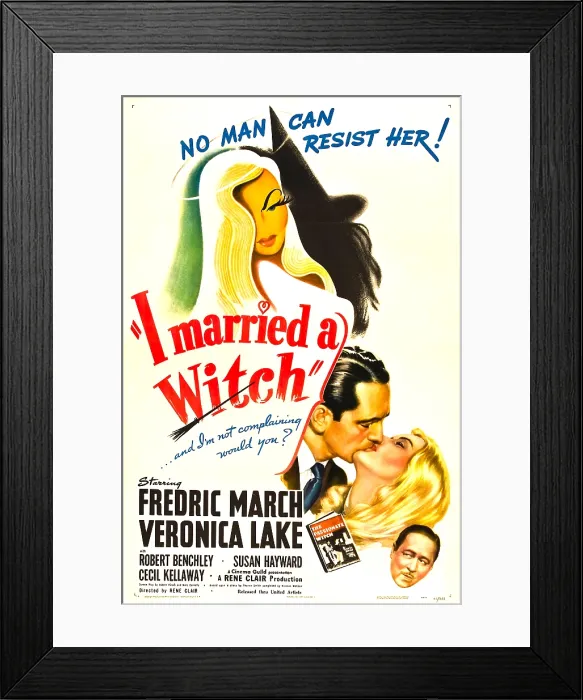 Framed Print : I MARRIED A WITCH, bottom from left: Fredric March, Veronica Lake, Robert Benchley, 1942