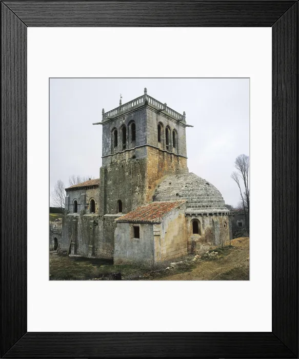 Framed Print : SPAIN. CASTILE AND LEON. BURGOS. Los Ausines. San Quirce. Romanesque church of the monastery of San Quirce (1147). Romanesque art. Architecture