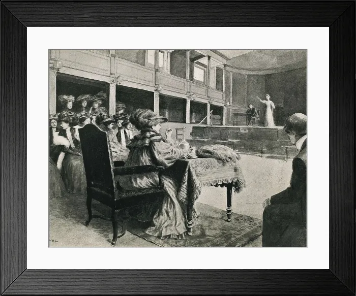 Framed Print : BERNHARDT, Henriette Rosine, also called (1844-1923). Sarah Bernhardt in class at the Conservatory of Paris, 'La Nuit de Mai'. Illustration by L
