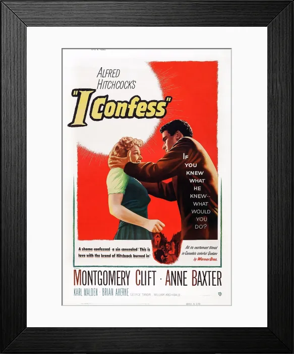Framed Print : I CONFESS, from left: Anne Baxter, Montgomery Clift, 1953