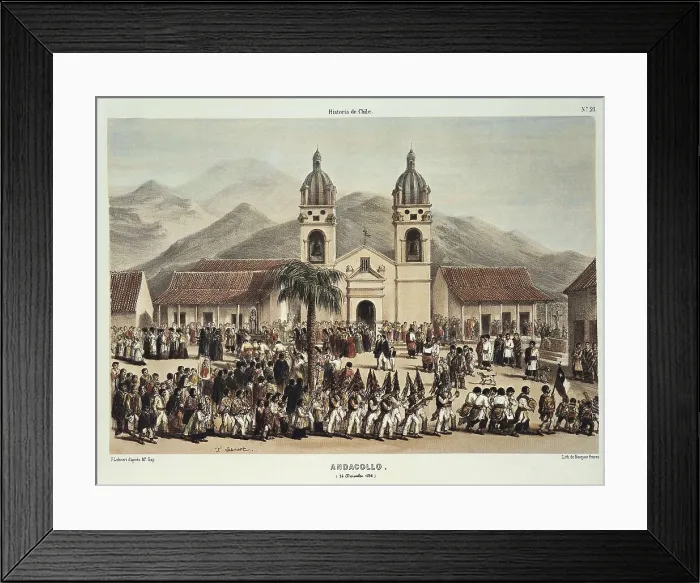 Framed Print : Chile (1836). Andacollo. Procession in St. Stephen's day. Litography. AISA / Everett Collection**US SALES ONLY** Framed Print : Chile (1836). Andacollo. Procession in St. Stephen's day. Litography. AISA / Everett Collection**US SALES ONLY**