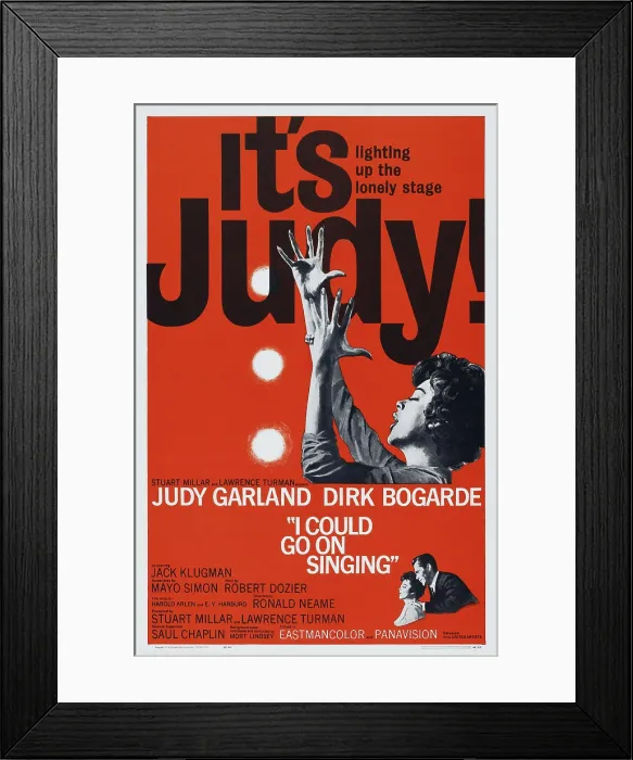 Framed Print : I COULD GO ON SINGING, US poster art, top: Judy Garland, bottom from left: Judy Garland, Dirk Bogarde, 1963 Framed Print : I COULD GO ON SINGING, US poster art, top: Judy Garland, bottom from left: Judy Garland, Dirk Bogarde, 1963