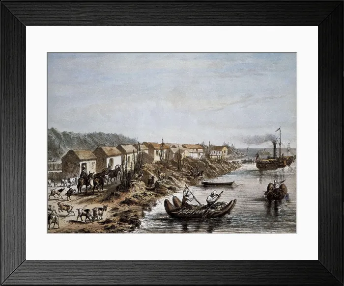 Framed Print : Chile (1854). Port of Huasco. Litography. AISA / Everett Collection**US SALES ONLY**