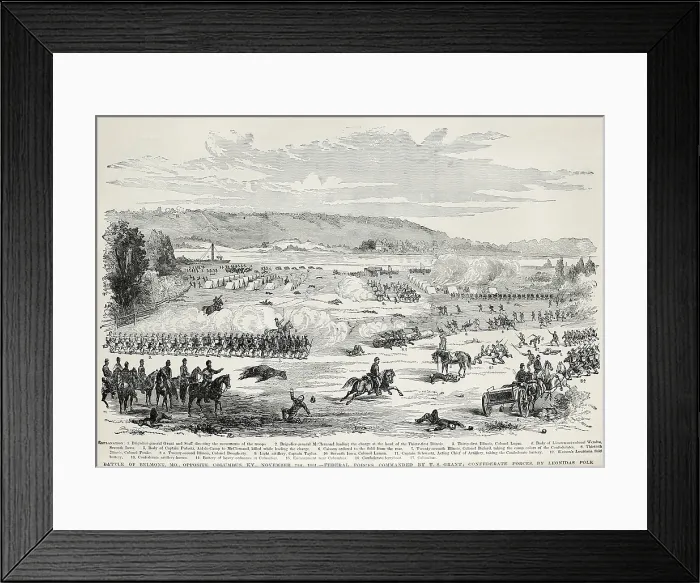 Framed Print : The Battle of Belmont, Missouri, Nov. 7, 1861 was a minor event, but it was new Brigadier Gen. Ulysses Grants first US Civil War action Framed Print : The Battle of Belmont, Missouri, Nov. 7, 1861 was a minor event, but it was new Brigadier Gen. Ulysses Grants first US Civil War action