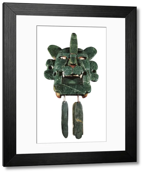 Framed Print : Jade mask of bat god. 6th-8th c. Maya art. Sculpture. MEXICO. Mexico City. National Museum of Anthropology. Proc: MEXICO. OAXACA. Monte Albn