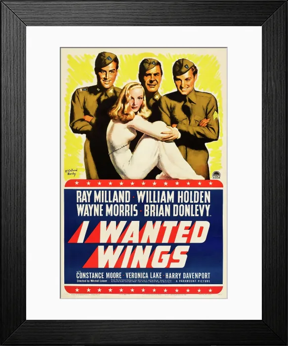Framed Print : I WANTED WINGS, standing from left: Ray Milland, Brian Donlevy, William Holden, sitting: Veronica Lake, 1941