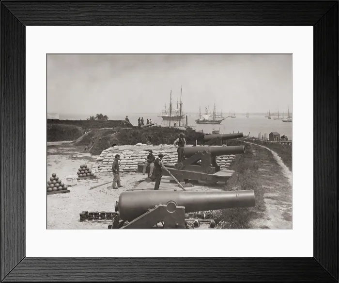 Framed Print : US Civil War, Peninsula Campaign, April-August, 1862. Confederate Battery at Yorktown, Virginia, after Confederate Gen