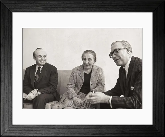 Framed Print : AISA / Everett Collection TEKOAH, Yosef (1925); HAMBRO, Edvard (1911-1977); MEIR, Golda (1898-1978)
