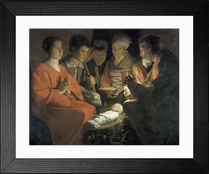 Framed Print : LA TOUR, Georges de (1593-1652). The Adoration of the Shepherds. 1st half 17th c. Baroque art. Oil on canvas. FRANCE. Paris. Louvre Museum Framed Print : LA TOUR, Georges de (1593-1652). The Adoration of the Shepherds. 1st half 17th c. Baroque art. Oil on canvas. FRANCE. Paris. Louvre Museum