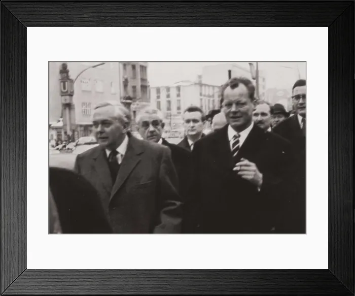 Framed Print : Harold Wilson (left) and Willy Brandt (right) walking in the streets of Western Berlin. AISA / Everett Collection**US SALES ONLY**