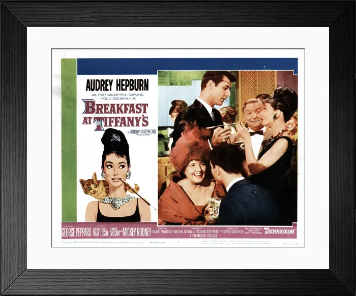 Framed Print : BREAKFAST AT TIFFANY'S, from left, Helen Spring, Michael Quinlivan, Audrey Hepburn, 1961