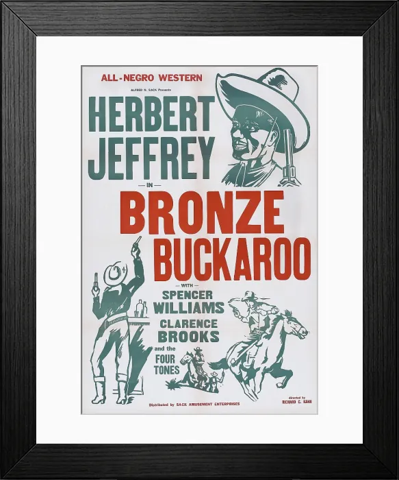 Framed Print : THE BRONZE BUCKAROO, US poster art, 1939 Framed Print : THE BRONZE BUCKAROO, US poster art, 1939