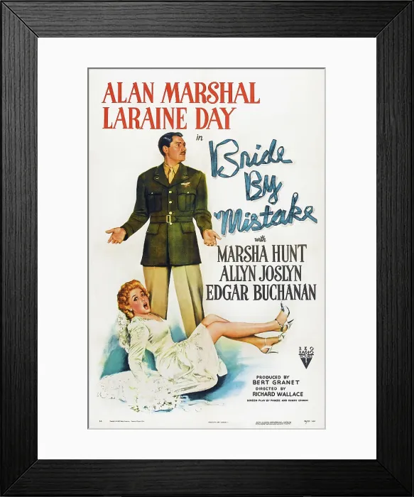 Framed Print : BRIDE BY MISTAKE, US poster, Laraine Day (front), Alan Marshal, 1944 Framed Print : BRIDE BY MISTAKE, US poster, Laraine Day (front), Alan Marshal, 1944