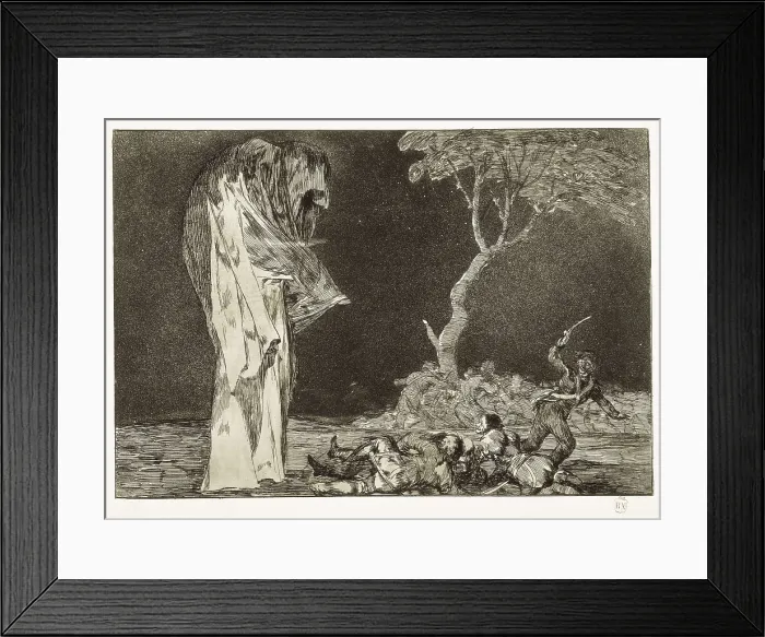Framed Print : GOYA Y LUCIENTES, Francisco de (1746-1828). Proverbs. Riddle of fear. 1815-1824. Plate 2 of 'Proverbs', etching, aquatint and drypoint. Engraving. SPAIN. Madrid