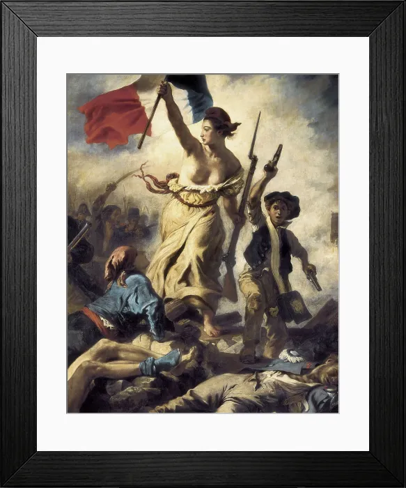 Framed Print : DELACROIX, Eugne (1798-1863). Liberty Leading the People, 28 July 1830. 1830. Central detail. Romanticism. Orientalism. Oil on canvas. FRANCE. Paris. Louvre Museum