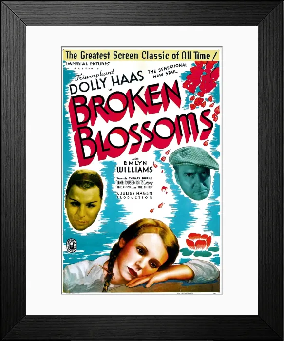 Framed Print : BROKEN BLOSSOMS, US poster art, from left: Emlyn Williams, Dolly Haas, Arthur Margetson, 1936
