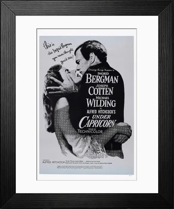 Framed Print : UNDER CAPRICORN, US poster, from left: Ingrid Bergman, Joseph Cotten, 1949 Framed Print : UNDER CAPRICORN, US poster, from left: Ingrid Bergman, Joseph Cotten, 1949