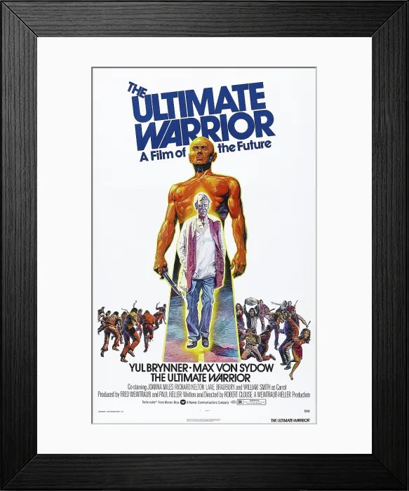 Framed Print : THE ULTIMATE WARRIOR, US poster, Yul Brynner, Max Von Sydow (inset), 1975 Framed Print : THE ULTIMATE WARRIOR, US poster, Yul Brynner, Max Von Sydow (inset), 1975