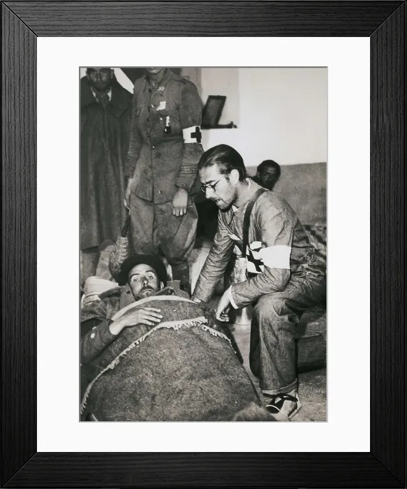 Framed Print : Spain. Civil War (1936-1939). Wounded soldier of the national forces. AISA / Everett Collection**US SALES ONLY** Framed Print : Spain. Civil War (1936-1939). Wounded soldier of the national forces. AISA / Everett Collection**US SALES ONLY**