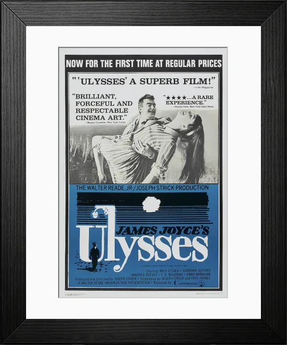 Framed Print : ULYSSES, US poster, from left: Milo O'Shea, Barbara Jefford, 1967