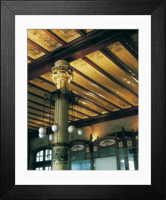 Framed Print : RIBES MARCO, Demetri (1875-1921). Northern Station. SPAIN. Valencia. Northern Station. Mosaics of the ceiling and columns. Modernism. Architecture; Mosaic