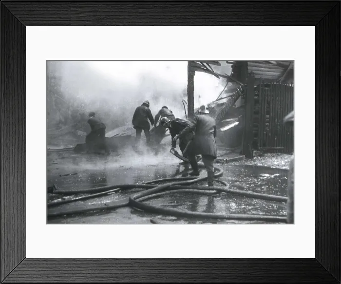 Framed Print : Spanish Civil War. Firemen and members of the Passive Defence after a bombardment in Barceloneta (April 1938). AISA / Everett Collection**US SALES ONLY** Framed Print : Spanish Civil War. Firemen and members of the Passive Defence after a bombardment in Barceloneta (April 1938). AISA / Everett Collection**US SALES ONLY**