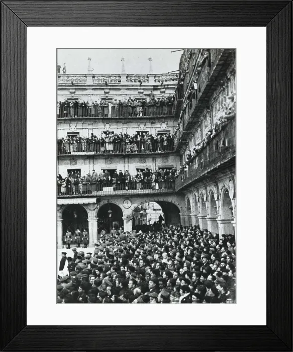 Framed Print : Spain. Civil War. Parade in honour of Franco in the Main Square of Salamanca (1937). Private Collection. AISA / Everett Collection**US SALES ONLY** Framed Print : Spain. Civil War. Parade in honour of Franco in the Main Square of Salamanca (1937). Private Collection. AISA / Everett Collection**US SALES ONLY**