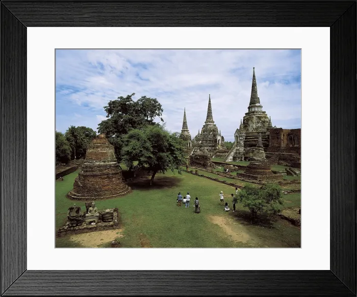 Framed Print : THAILAND. CENTRAL. PHRA NAKHON. Ayutthaya. Wat Phra Si Sanphet. Chedis of the Royal Chapel, built between 1492 and 1532. AISA / Everett Collection**US SALES ONLY**