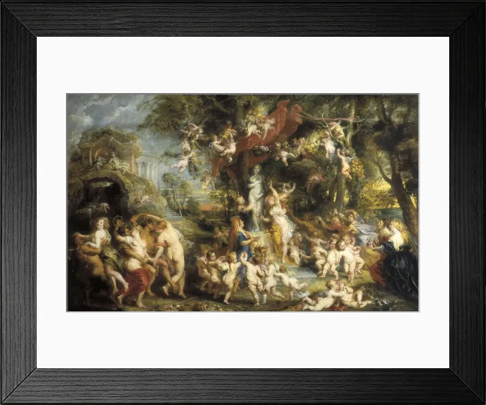 Framed Print : RUBENS, Peter Paul (1577-1640). The Feast of Venus. ca. 1639. Baroque art. ; Flemish art. Oil on wood. AUSTRIA. Vienna. Kunsthistorisches Museum Vienna (Museum of Art History)