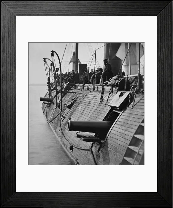 Framed Print : US Civil War, Peninsula Campaign, April -August, 1862. Iron-clad gunboat USS GALENA, and her crew after their shelling by Confederates at Drewrys Bluff, on May 15, 1862 Framed Print : US Civil War, Peninsula Campaign, April -August, 1862. Iron-clad gunboat USS GALENA, and her crew after their shelling by Confederates at Drewrys Bluff, on May 15, 1862
