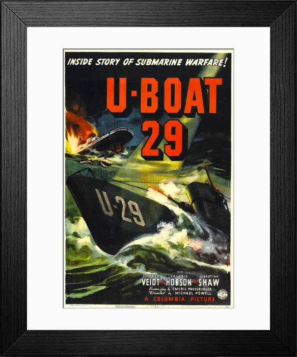 Framed Print : U-BOAT 29, (aka THE SPY IN BLACK, aka SPY IN BLACK), British poster, 1939