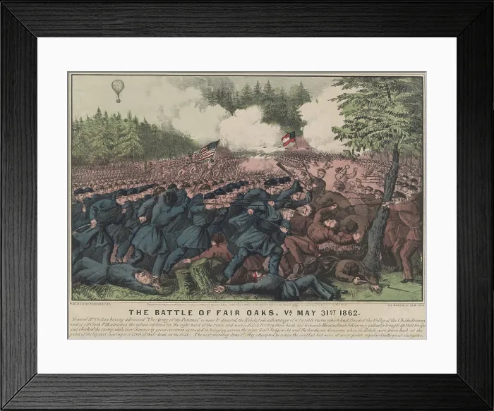 Framed Print : US Civil War, Peninsula Campaign, April-August, 1862. June 1st fighting at the Battle of Fair Oaks / Battle of Seven Pines, outside Richmond, Virginia Framed Print : US Civil War, Peninsula Campaign, April-August, 1862. June 1st fighting at the Battle of Fair Oaks / Battle of Seven Pines, outside Richmond, Virginia