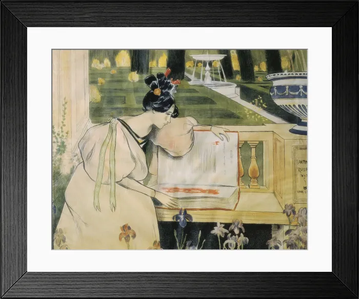 Framed Print : UTRILLO, Miquel (1862-1934). Fulls de la vida (Pages of the Life). 1898. Poster of 'Pages of Life', set of poems in prose written by Rusiol in 1898. Litography. SPAIN