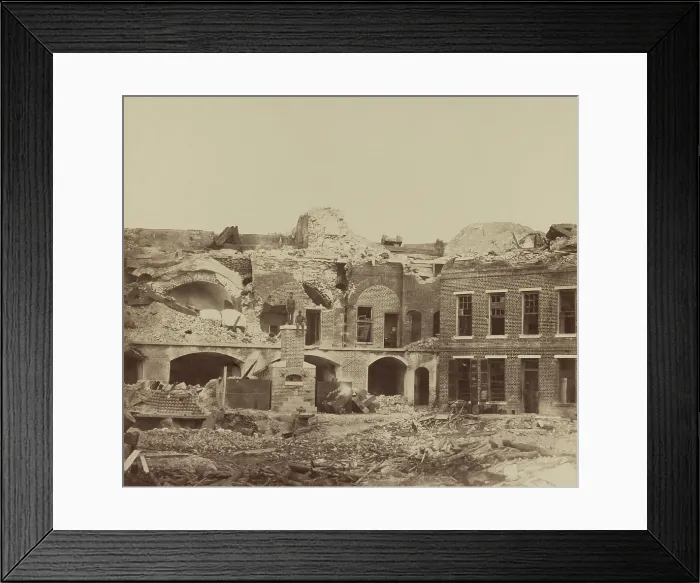 Framed Print : US Civil War. Siege of Charleston, 1863. Two Confederate soldiers, standing on the ruins of a chimney, in Fort Sumter, 1863