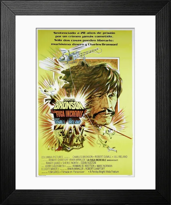 Framed Print : BREAKOUT, (aka LA FUGA INCREIBLE), Argentinan poster, Charles Bronson, 1975 Framed Print : BREAKOUT, (aka LA FUGA INCREIBLE), Argentinan poster, Charles Bronson, 1975