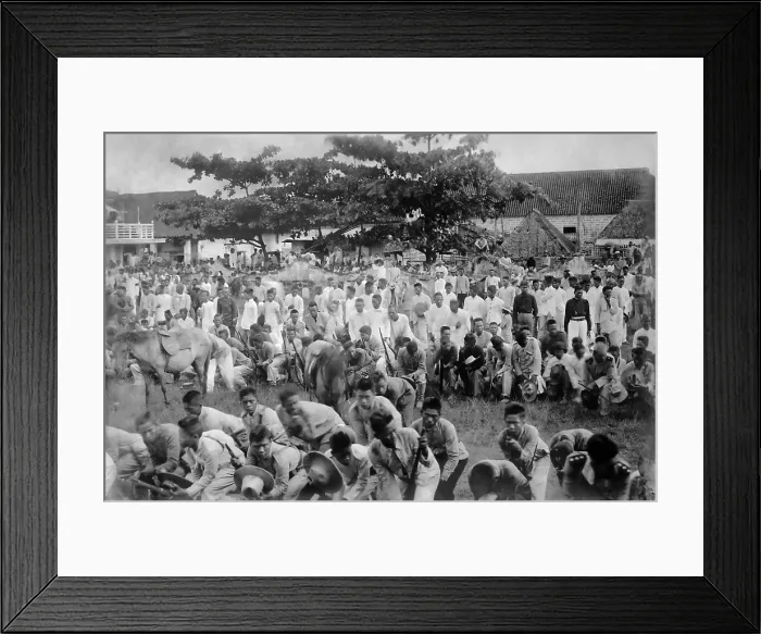 Framed Print : Prayer Before the Surrender as Filipino men surrender their weapons. US army photo from the Dept. of Mindanao and Jole, the Islamic Islands in the Southern Philippines Framed Print : Prayer Before the Surrender as Filipino men surrender their weapons. US army photo from the Dept. of Mindanao and Jole, the Islamic Islands in the Southern Philippines