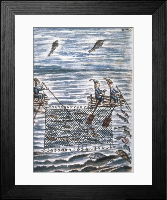 Framed Print : Trujillo del Per (end 18th c.): drawings and watercolours made by order of the bishop D. Baltasar Jaime Martnez Compan. Indians fishing with net. Engraving. SPAIN. Madrid Framed Print : Trujillo del Per (end 18th c.): drawings and watercolours made by order of the bishop D. Baltasar Jaime Martnez Compan. Indians fishing with net. Engraving. SPAIN. Madrid