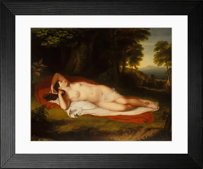 Framed Print : ARIADNE, by Asher Brown Durand, 1831-35, American painting, oil on canvas. This work is a copy, made after the larger original painting by John Vanderlyn