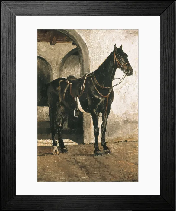 Framed Print : FATTORI, Giovanni (1825-1908). The Black Horse. Macchiaioli. Oil on canvas. ITALY. Milan. Galleria d'Arte Moderna (Gallery of Modern Art)
