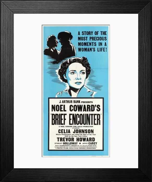 Framed Print : BRIEF ENCOUNTER, Celia Johnson on US poster art, 1945