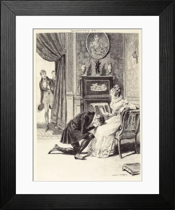 Framed Print : MOREAU, Adrien (1843-1906). Illusions perdues. 1897. Illustration for Balzac's play 'Illusions perdues' from an edition of 1901. Engraving. SPAIN. Barcelona