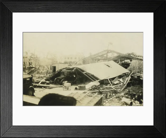Framed Print : Damage in Florida after of the 1928 Okeechobee Hurricane, which caused more than 4, 000 deaths. Over 300 deaths occurred in Puerto Rico, before it killed 2, 500 in Florida
