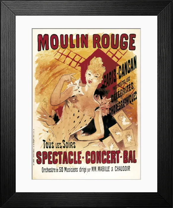 Framed Print : CHERET, Jules (1836-1932). Moulin Rouge. 1890. Litography. AISA / Everett Collection**US SALES ONLY** Framed Print : CHERET, Jules (1836-1932). Moulin Rouge. 1890. Litography. AISA / Everett Collection**US SALES ONLY**
